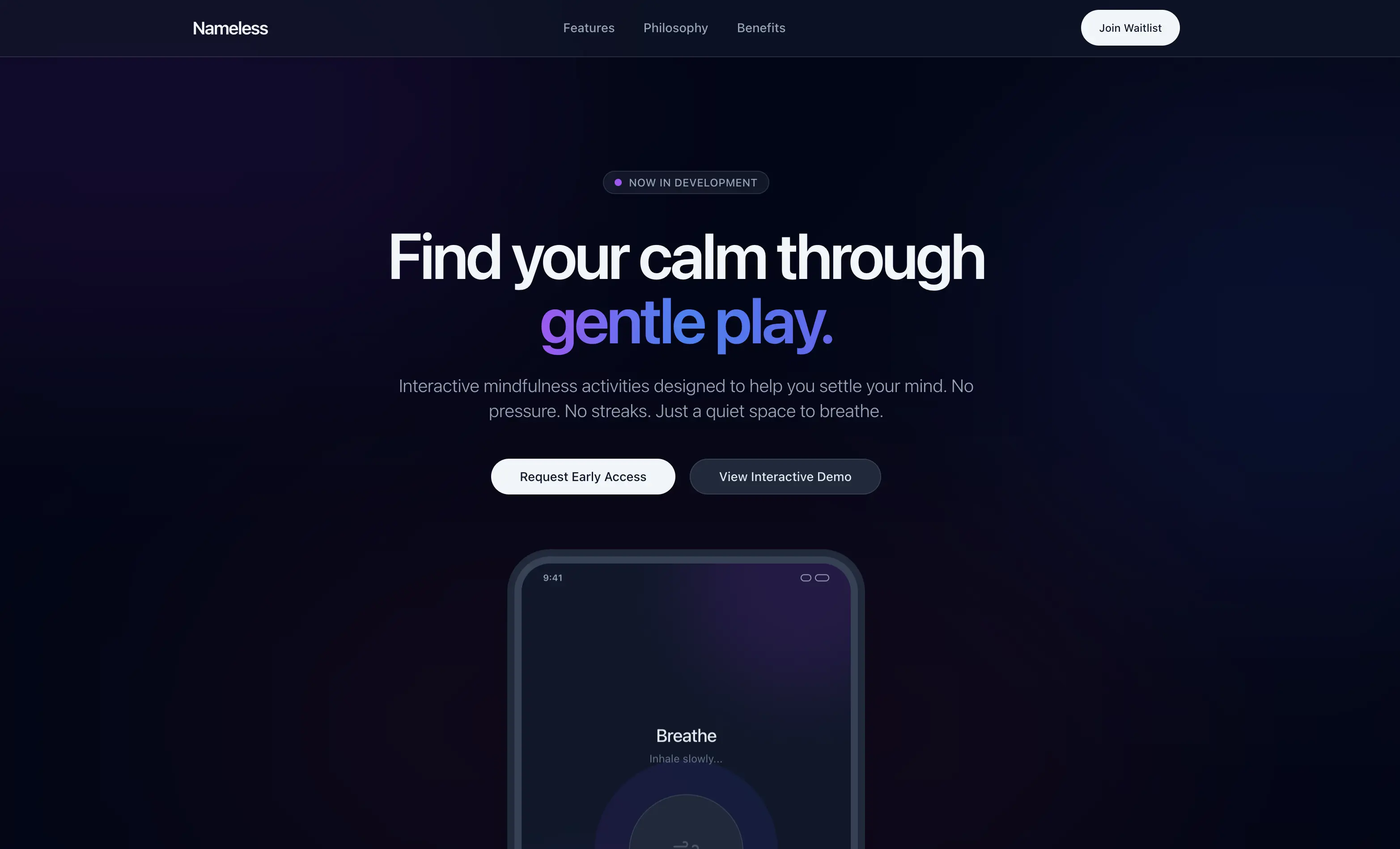 Nameless - Calm Activities